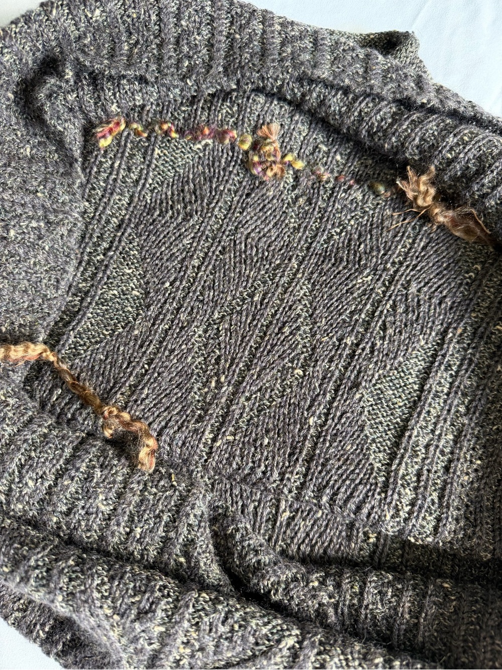 Peruvian Connection Ireland Made Alpaca Wool Silk Speck Green Mock Neck Sweater - Picture 8 of 12